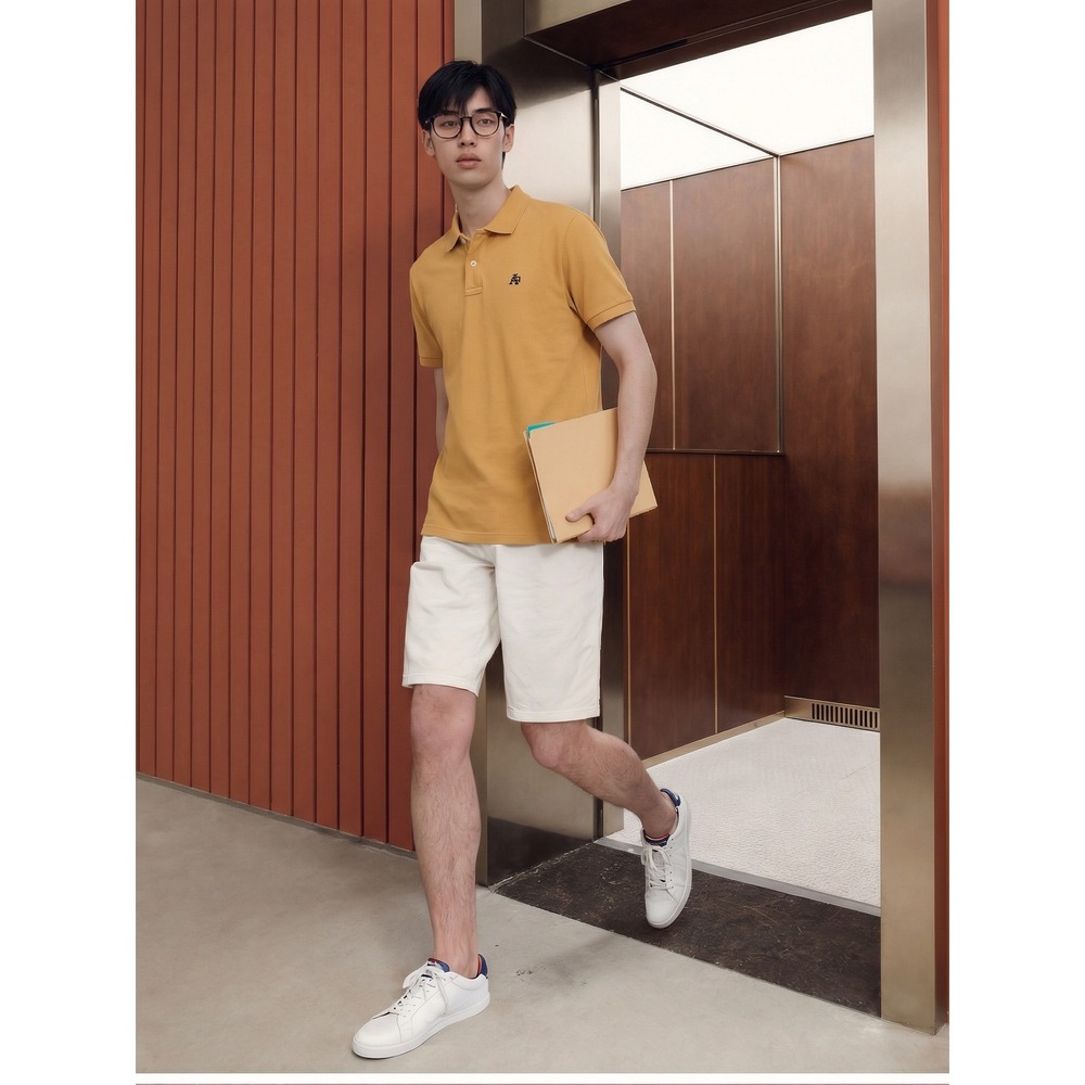 Aeropostale A87 Men's Polo Shirt L Mustard Gold Short Sleeve 100% Cotton